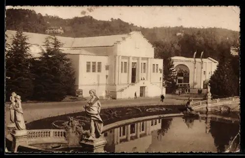 AK Torino, Esposizione 1928, Padiglione del-l`Alimentaiione e Fontana