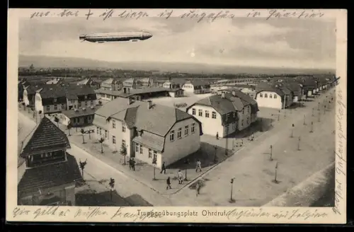AK Ohrdruf, Zeppelin über dem Truppenübungsplatz