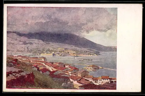 AK Rotes Kreuz Nr. 583: Skutari, Partie am Tarabosch, Rotes Kreuz Kriegsfürsorge