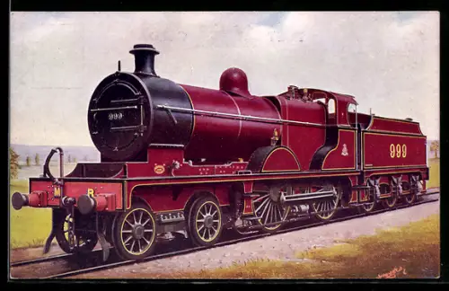 AK Englische Eisenbahn-Lokomotive der Midland Class No. 999