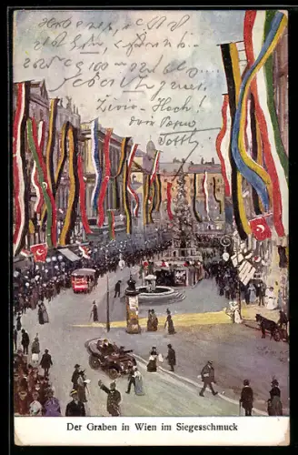 AK Rotes Kreuz Nr. 205: Wien, der Graben im Siegesschmuck