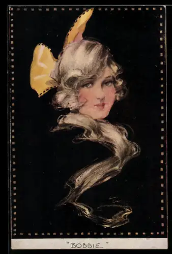 AK Frauen-Porträt mit Bobbie-Frisur