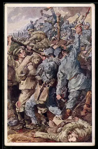 AK Rotes Kreuz Nr. 373: Soldaten in der Schlacht, Kriegsfürsorge
