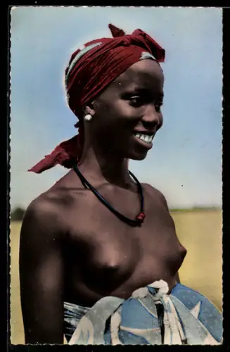 AK L`Afrique en Couleurs, Beaute Noire, nackte Afrikanerin