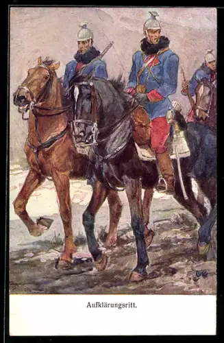 AK Rotes Kreuz Nr. 193: Soldaten zu Pferde bei einem Aufklärungsritt