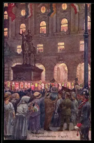 AK Rotes Kreuz Nr. 253, Vor dem Kriegsministerium, Menschenmenge