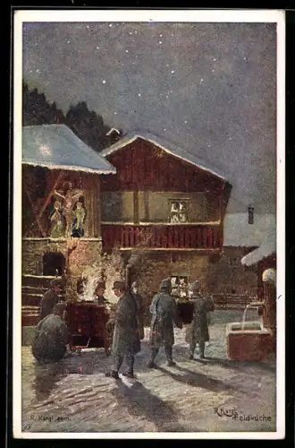 Künstler-AK R. Kargl: Rotes Kreuz Nr. 357, Feldküche