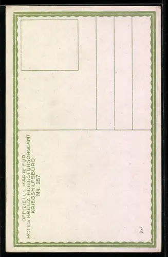 Künstler-AK R. Kargl: Rotes Kreuz Nr. 357, Feldküche