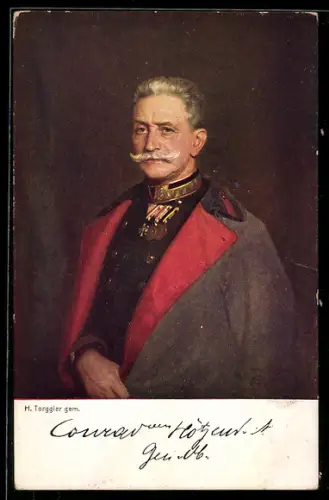 Künstler-AK Heerführer Generaloberst Franz Freiherr Conrad von Hötzendorf, Rotes Kreuz