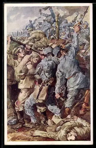 AK Rotes Kreuz Nr. 373: Soldaten in der Schlacht, Kriegsfürsorge