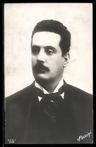 AK Portrait des Komponisten Giacomo Puccini