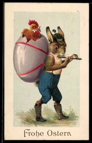 AK Osterhase spielt die Querflöte