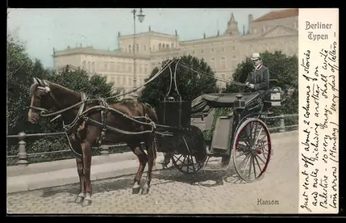 AK Berlin, Berliner Typen, Hansom