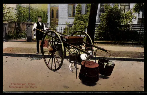 AK Hamburg, Milchmann mit Hundegespann