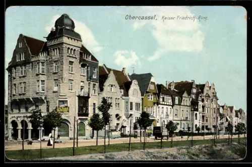 AK Düsseldorf-Obercassel, Kaiser-Friedrich-Ring mit Geschäften, Geschäft Carl Brandt