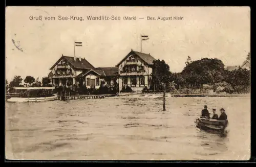 AK Wandlitz /Mark, Gasthaus See-Krug am Wandlitzsee, Bes. August Klein