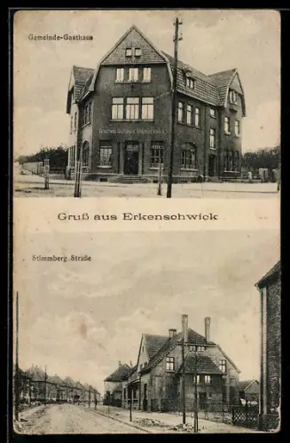 AK Erkenschwick, Gemeinde-Gasthaus, Partie in der Stimmberg-Strasse