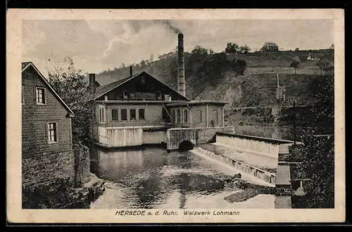 AK Herbede a. d. Ruhr, Walzwerk Lohmann mit Wehr