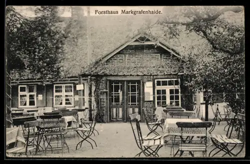 AK Rostock, Gasthof Markgrafenhaide, Aussenbereich für Gäste