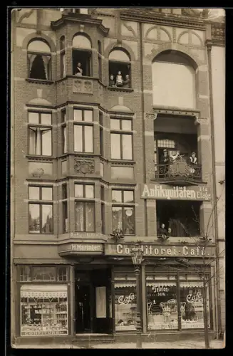 Foto-AK Düsseldorf, Antiquitätengeschäft von H. Maringer in der Hüttenstrasse 3 im Jahr 1912