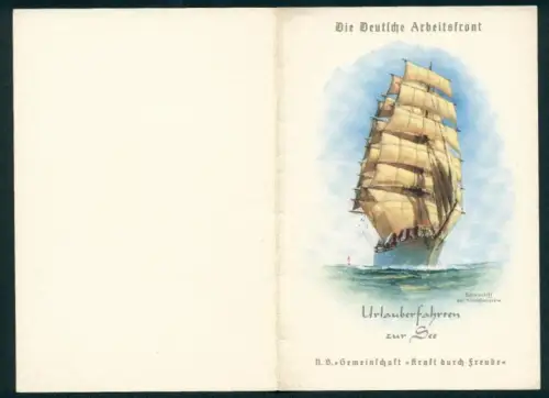 Menükarte 1938, KdF-Urlauberschiff Wilhelm Gustloff, Reise Genua-Hamburg, Speisenfolge, Schulschiff der Handelsmarine