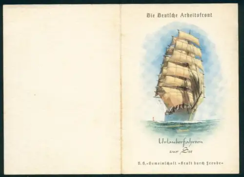 Menükarte 1938, KdF-Urlauberschiff Wilhelm Gustloff, 4. Norwegenreise, Speisenfolge und Tagesgestaltung