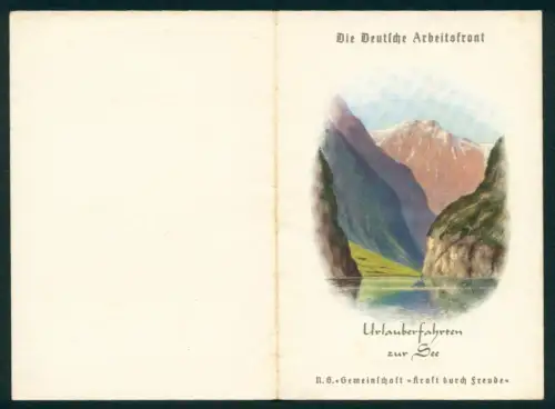 Menükarte 1938, KdF-Urlauberschiff Wilhelm Gustloff, 4. Norwegenreise, Speisenfolge, Tagesgestaltung
