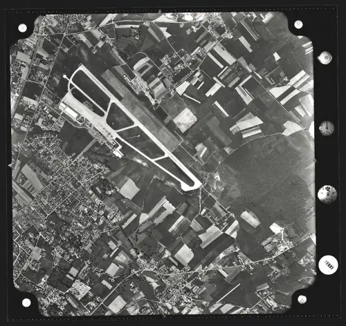Fotografie Ansicht Vernier, Ansicht aus der Luft im Mai 1954