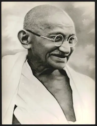 Fotografie Mahatma Gandhi im Porträt, Grossformat 25 x 19cm