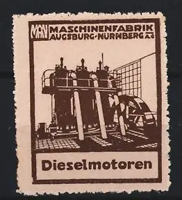 Reklamemarke Augsburg-Nürnberg, Dieselmotoren, Maschinenfabrik MAN