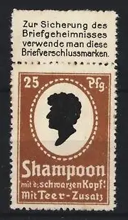 Reklamemarke Shampoo mit Teer-Zusatz, Schwarzer Kopf