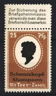 Reklamemarke Schwarzkopf Shampoon mit Teer Zusatz, Silhouette