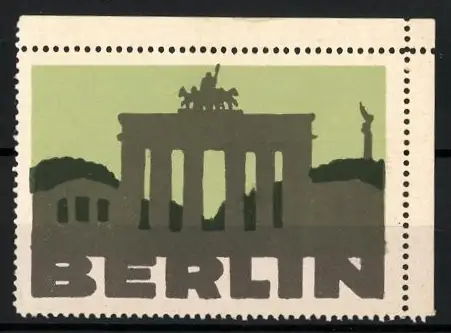 Reklamemarke Berlin, Brandenburger Tor, Silhouette
