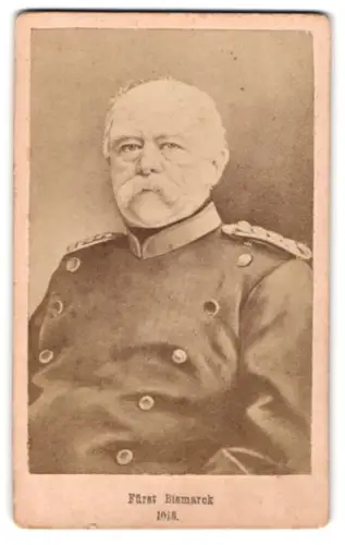 Fotografie Portrait Reichskanzler Fürst Otto von Bismarck in Uniform