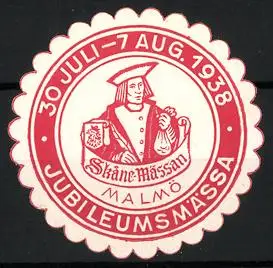Reklamemarke Malmö, Skåne-Mässan 1938, Jubiläumsmesse-Symbol