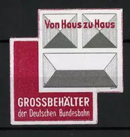 Reklamemarke Deutsche Bundesbahn, Postbeförderung, Grossbehälter-Symbol
