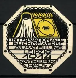 Reklamemarke Leipzig, Internationale Buchgewerbe-Ausstellung 1914, Buchsymbol