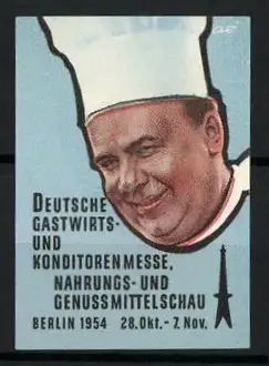 Reklamemarke Berlin, Deutsche Gastwirts- und Konditoren Messe 1954, Koch
