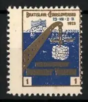 Reklamemarke Bratislava, Ausstellung 1929, Burg und Kran