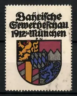 Reklamemarke München, Bayrische Gewerbeschau 1912, Wappen