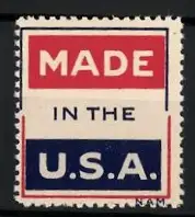 Reklamemarke USA, Made in the U.S.A., Flaggenfarben