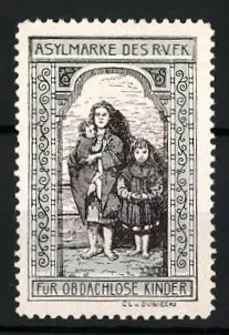 Reklamemarke Asylmarke des R.V.E.K., Obdachlose Kinder