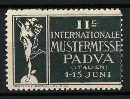 Reklamemarke Padua, II. Internationale Mustermesse, Hermesstab