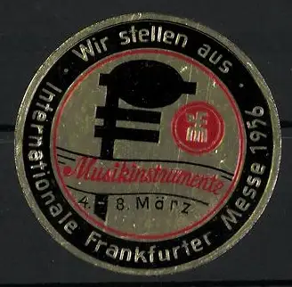 Reklamemarke Internationale Frankfurter Messe 1956, Musikinstrumente, Note