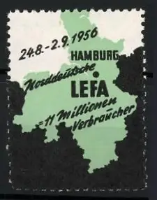 Reklamemarke Hamburg, Norddeutsche LEFA 1956, Landkarte
