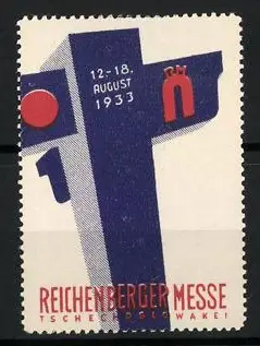 Reklamemarke Reichenberg, Reichenberger Messe 1933, Kreuzsymbol
