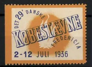 Reklamemarke Fredericia, Det 29` Danske Köbestævne 1936, Flamme-Symbol