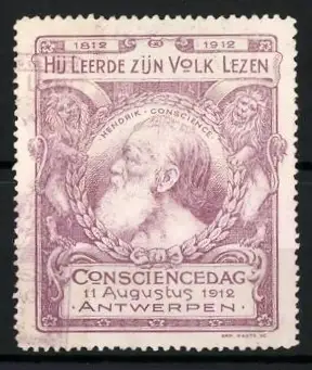 Reklamemarke Antwerpen, Consciencedag 1912, Hendrik Conscience