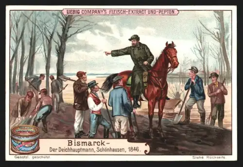 Sammelbild Liebig, Bismarck, Der Deichhauptmann, Schönhausen 1846