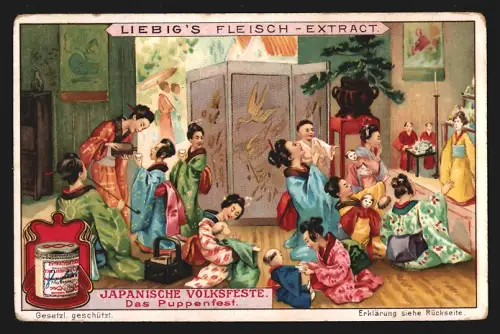 Sammelbild Liebig, Japanische Volksfeste, Das Puppenfest